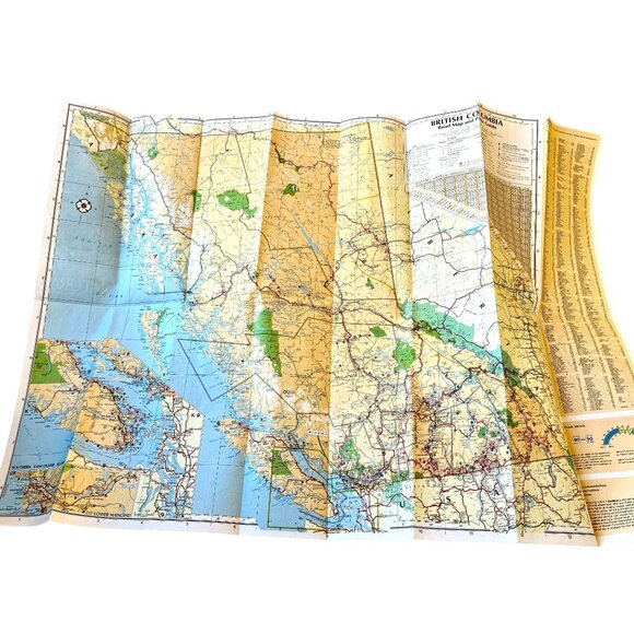 British Columbia Canada 1980's Road Map And Parks Guide Pamphlet - Picture 8 of 9